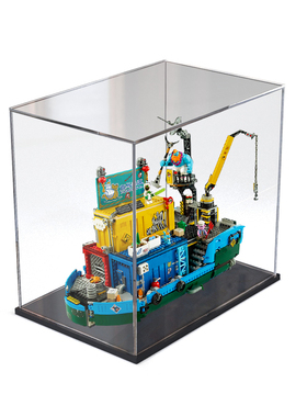 80013亚克力展示盒适用乐高悟空小侠系列万能海上基地积木防尘罩