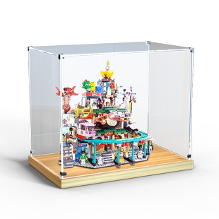 亚克力收纳盒适用乐高80036悟空小侠系列兰灯城木质底手办防尘盒