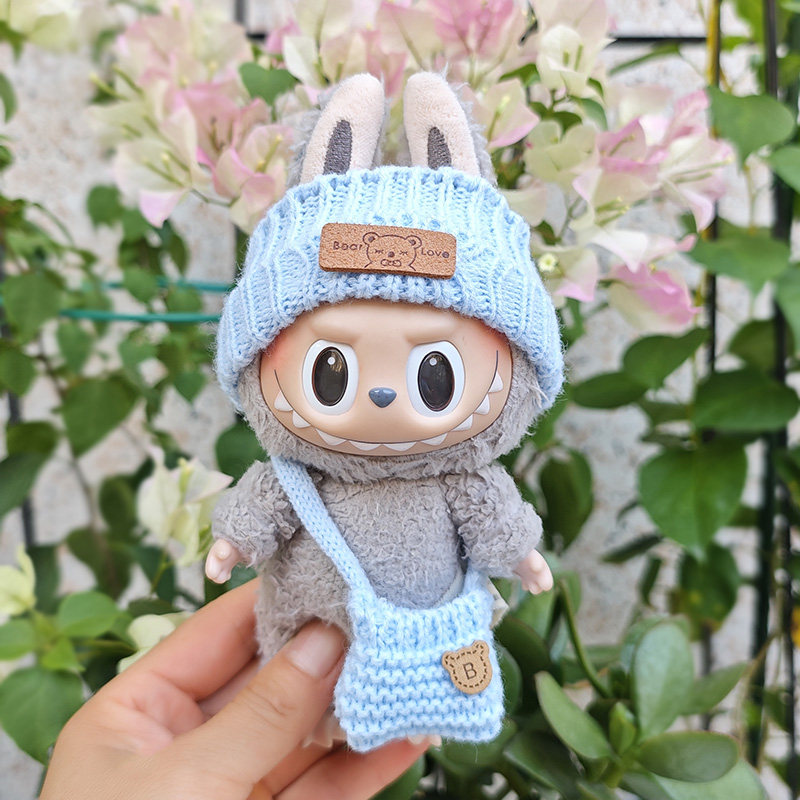 17厘米拉布布挂件娃衣一二三代Labubu搪胶毛绒钥匙扣换装帽子挎包,模玩/动漫/周边/娃圈三坑/桌游,潮玩娃衣,淘宝优惠券,粉丝福利购,淘宝优惠卷