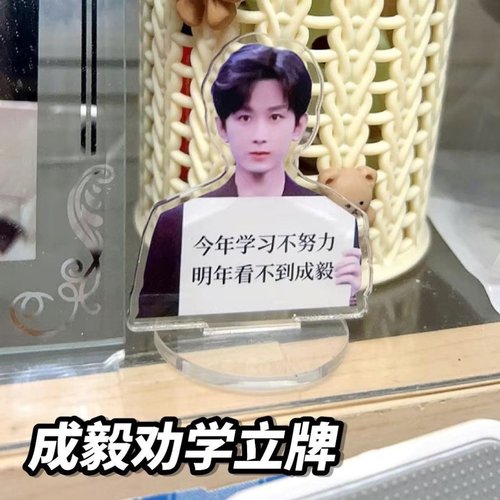 成毅学习摆件励志搞笑亚克力立牌钥匙扣桌面摆件挂件送闺蜜礼物