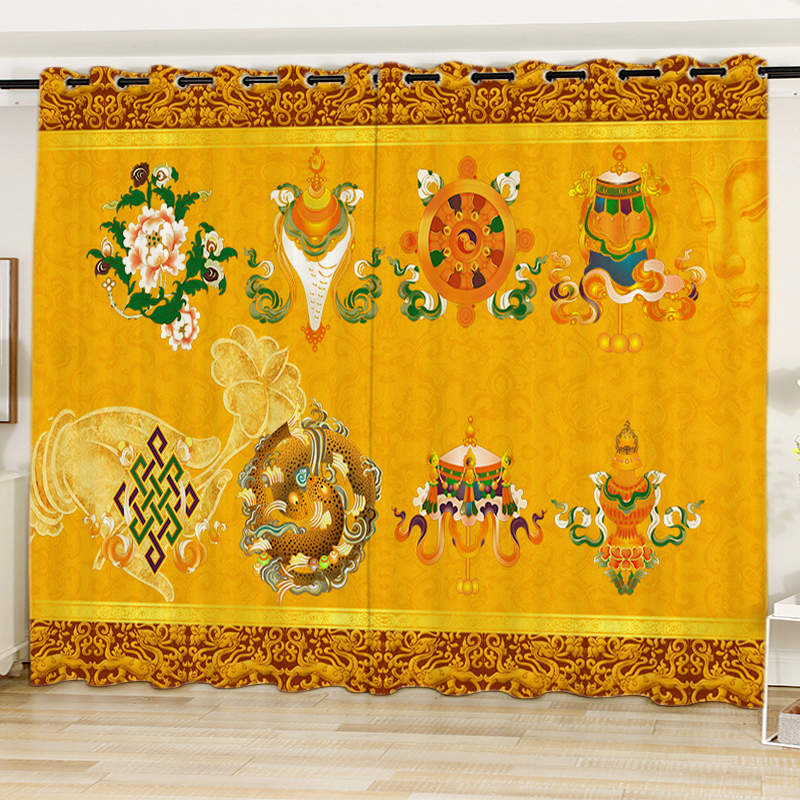 禅意窗帘佛堂佛系纱帘透光不透人