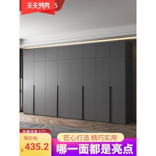 包邮 香港 极简现代衣柜卧室家用简约环保实木质小户型组合储物柜四