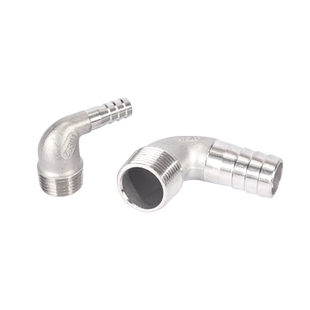 304不锈钢宝塔外丝弯头90度内螺纹皮管直角气嘴口变径软管活接头