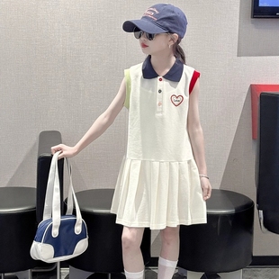 2025新款 英国NextKiss女童连衣裙夏季 儿童POLO裙大童学院风背心裙