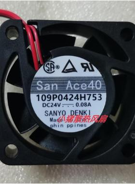 全新三洋SanAce40 109P0424H753 DC24V 0.08A变频器散热风扇4015