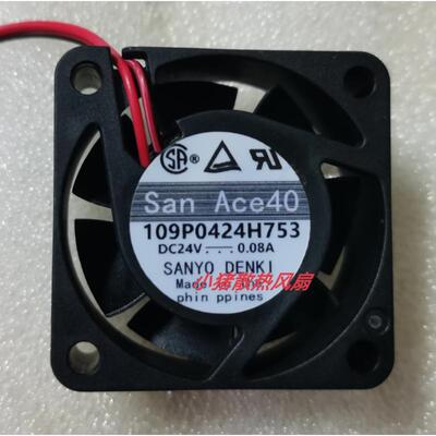 全新三洋SanAce40 109P0424H753 DC24V 0.08A变频器散热风扇4015