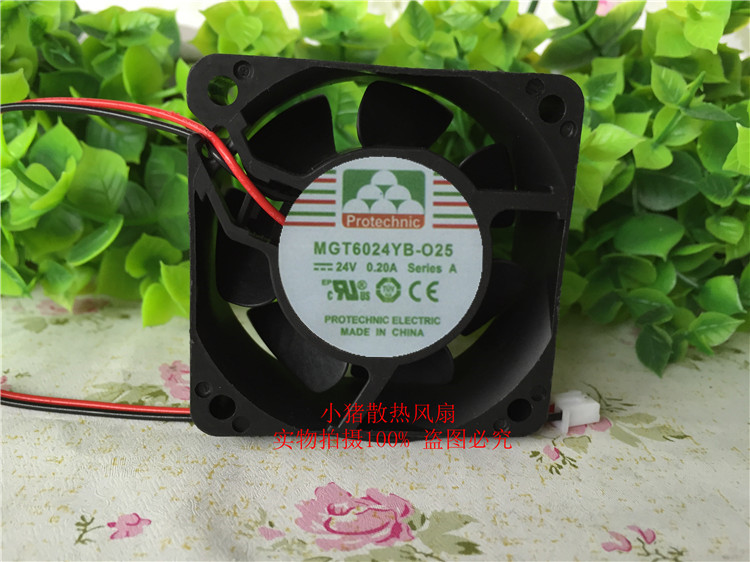 正品永立 MGT6024YB-O25 6025 24V 0.2A 6CM三线变频器散热风扇