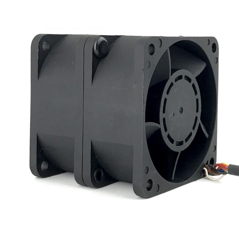 6056暴力高速风机 12V供电调速双电机涡轮大风力 6CM厘米12伏风扇