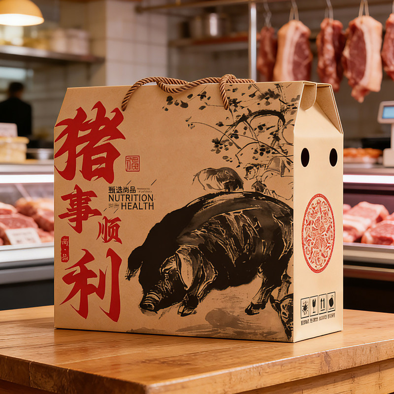 土猪肉包装盒礼盒生猪肉礼盒空盒子黑猪肉礼品盒土猪肉礼盒包装盒
