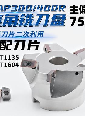 平面铣刀盘废角75度横装负角反刀盘数控加工中心RAP400R 50 63KAP