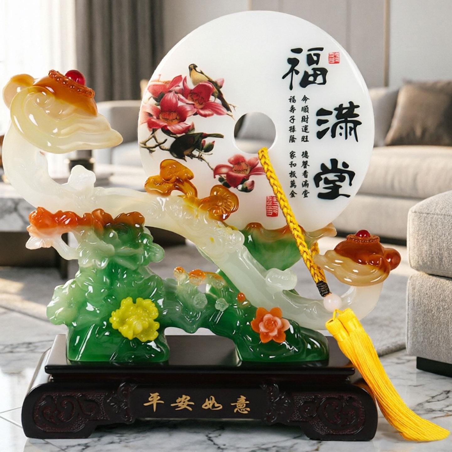 平安玉如意摆件中式电视玄关酒柜房间装饰搬新家礼物乔迁入伙礼品