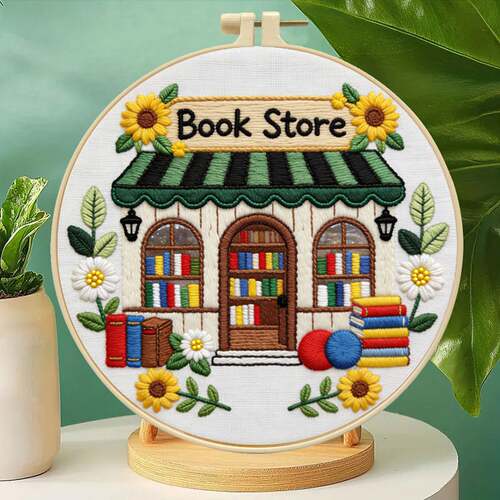 BookStore书屋刺绣材料包向日葵小屋手工DIY绣花新手套装刺绣摆件