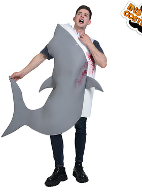 万圣节成人海底世界鲨鱼演出服搞笑鲨鱼扮演舞台表演演出服