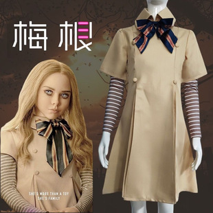 M3GAN/梅根cos服成人儿童cosplay万圣节恐怖电影同款女装连衣裙