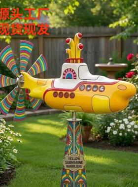 新品Shark Mouth Warplane Garden Wind Spinner户外花园风车