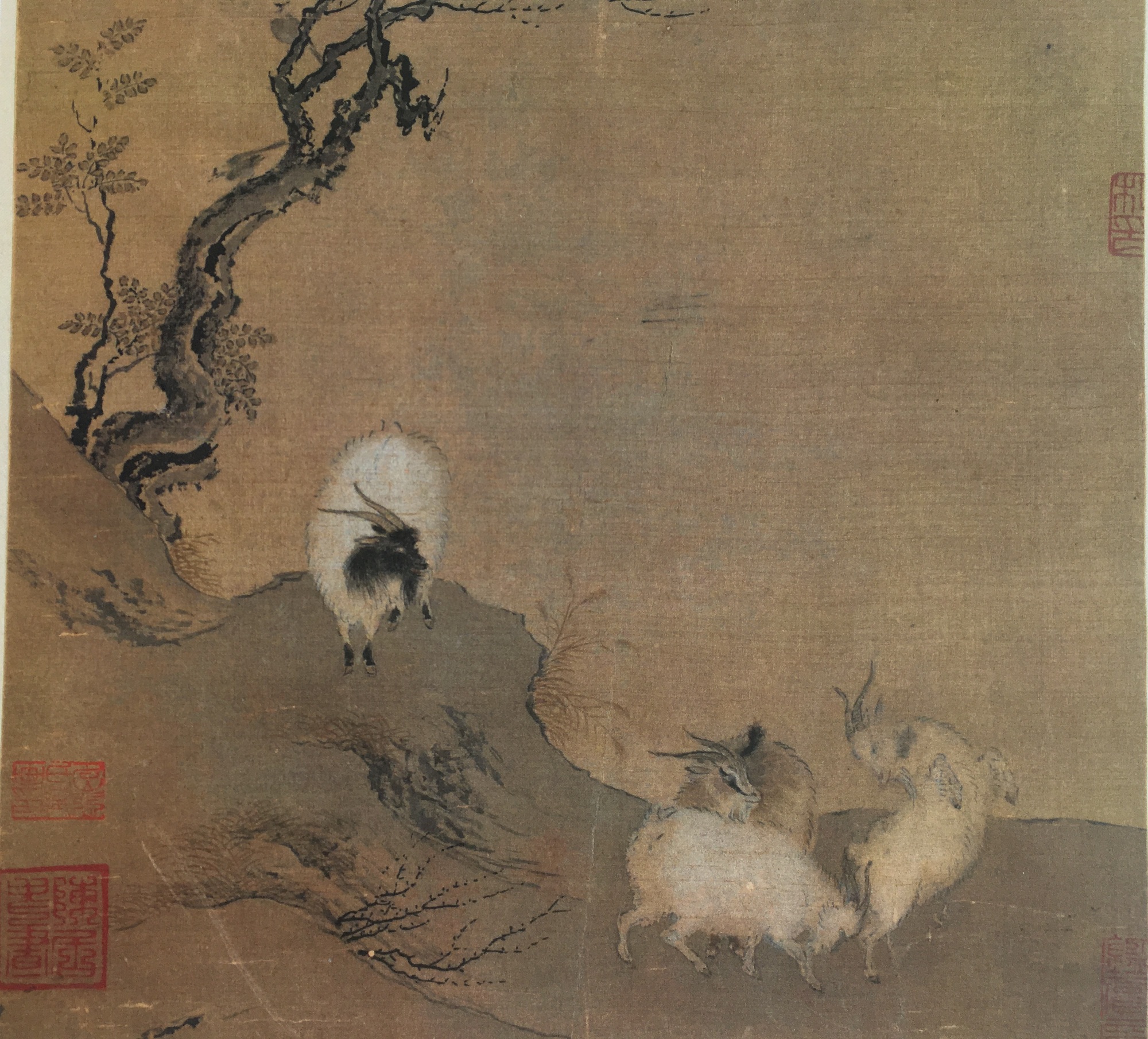 工笔画底稿 南宋 陈居中 四羊图 白描109#打印稿毛笔勾线宣纸稿