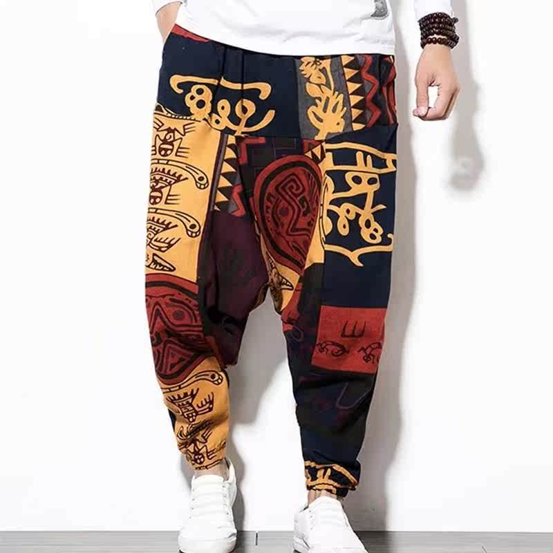 Thailand flowers bloomers mens loose linen harem pants|ruв категории Мужская одежда, брюки - от Buy2taobao.com для оказания профессиональной услуги покупки агента Taobao