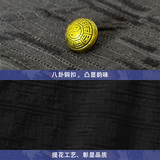 2025新中式棉麻铜扣五分袖衬衫提花面料古装衬衣A087-1-YM721-P65，男装T恤，电商A087-1