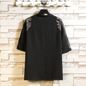 2025风春夏款拼接盘扣宽松汉服唐装短袖T恤A087-1-YM951-P55图片