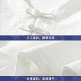 纯棉时尚新中式莲花刺绣盘扣祥云透气纯色五分袖A087-1-YM660P65，男装T恤，电商A087-1