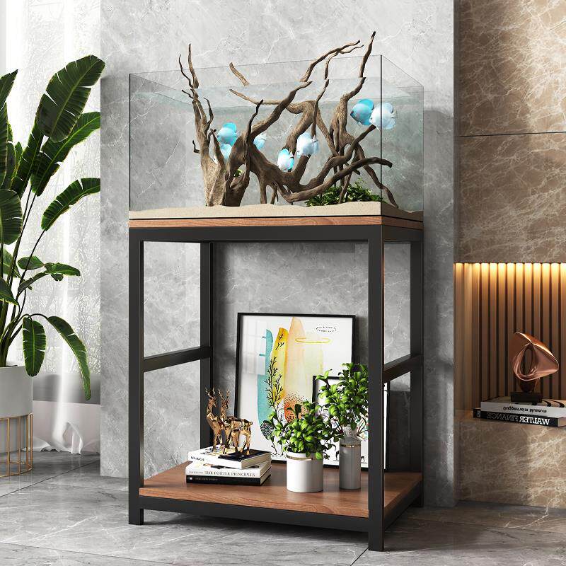 鱼缸架子金属底座钢架实木桌子双层底柜钢木承重架落地架小型托架