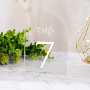 金银镜面亚克力桌牌席位卡婚礼会议布置磨砂 place card 菜单定制