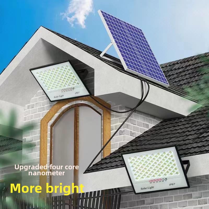 2025新款一拖二太阳能灯户外庭院灯家用防水照明感应led照明路灯