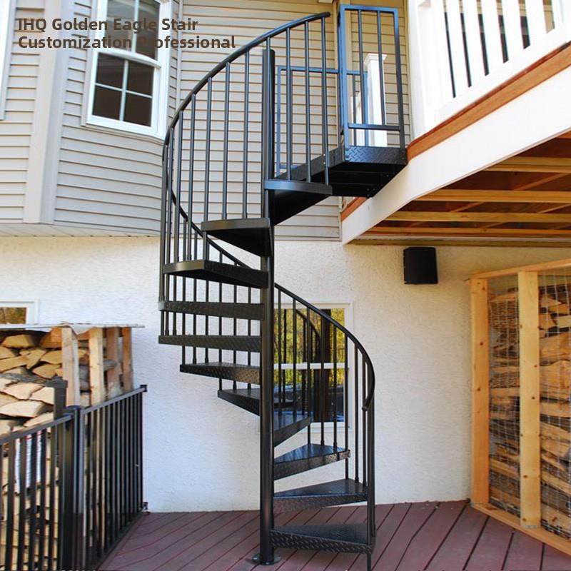 钢木旋转楼梯室内整体高拾阁楼覆式房子阳台家庭室外定制无障碍豪