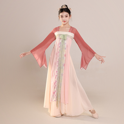 女生汉唐古典舞身韵纱衣练功服