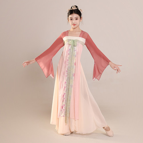 女生汉唐古典舞身韵纱衣练功服