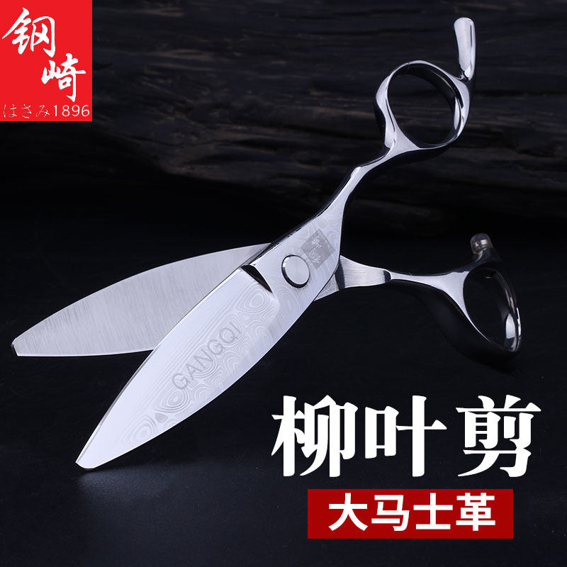 钢崎大马士革平剪单双开刃胖胖柳叶滑剪发型师刀专业美发理发剪刀_虎窝淘