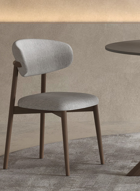 实木餐椅家用现代简约侘寂风实木白蜡木北欧日式布艺凳子餐桌椅子