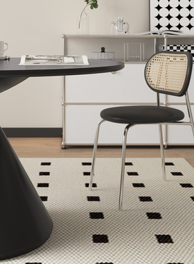 法式复古网红餐桌椅设计师中古靠背椅黑色定制电脑椅样板间皮椅