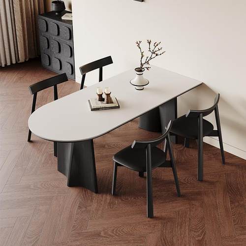 奥古斯特飞鸦半圆实木餐桌