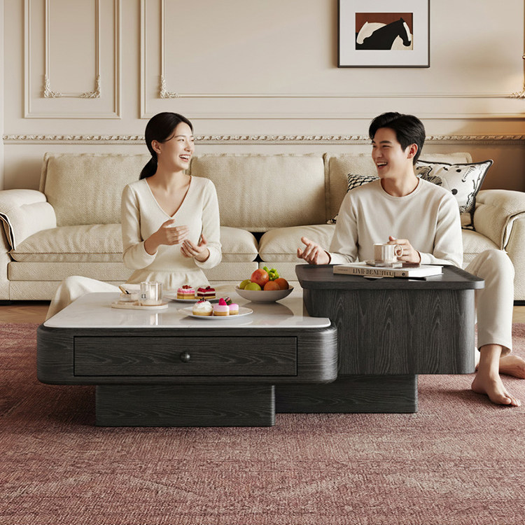 大理石茶几2026新款家用小户型客厅高级感意式极简轻奢微晶石茶几