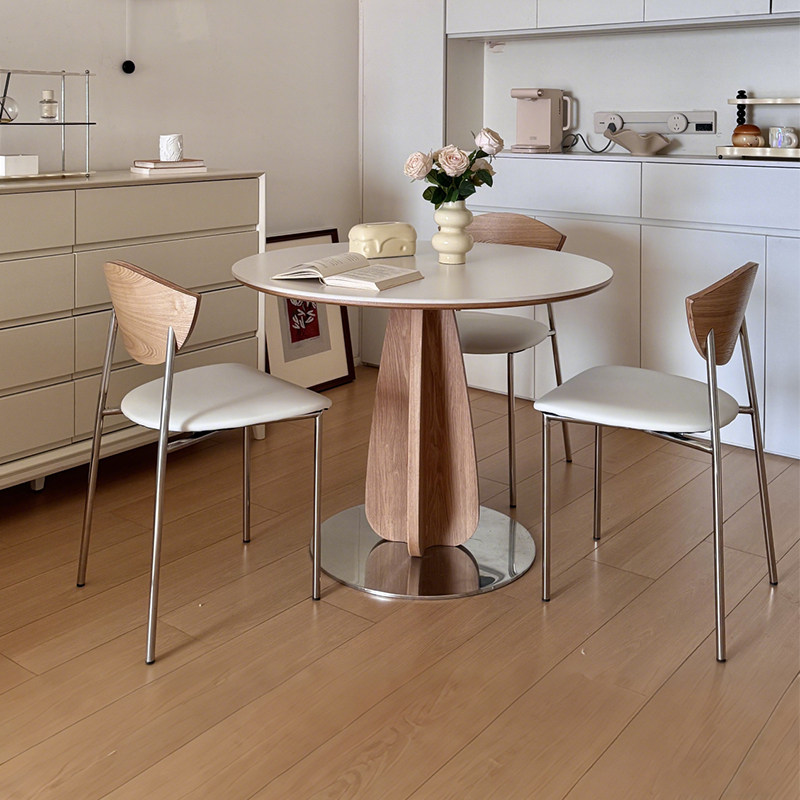 实木岩板餐桌轻奢现代简约家用客厅洽谈圆桌2026新款白色岩板餐桌,住宅家具,岩板餐桌,淘宝优惠券,粉丝福利购,淘宝优惠卷