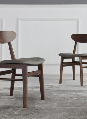 实木餐椅简约现代轻奢意式极简小户型北欧家用餐厅咖啡厅酒店椅子