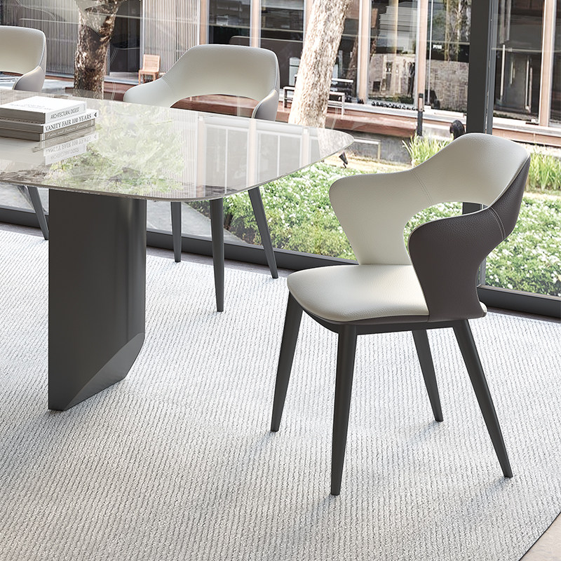 意式轻奢餐椅简约梳妆椅设计师椅子靠背家用卧室书桌椅网红化妆椅