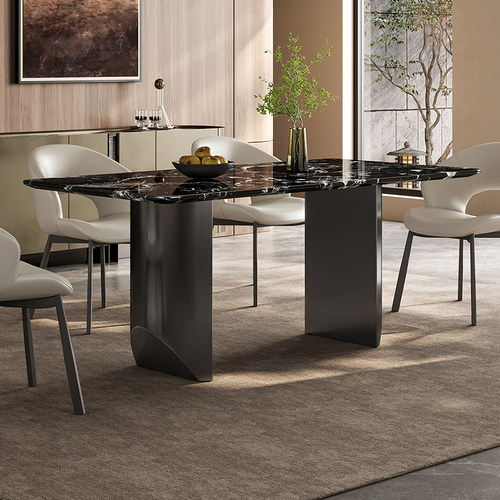 黑玫瑰天然大理石餐桌