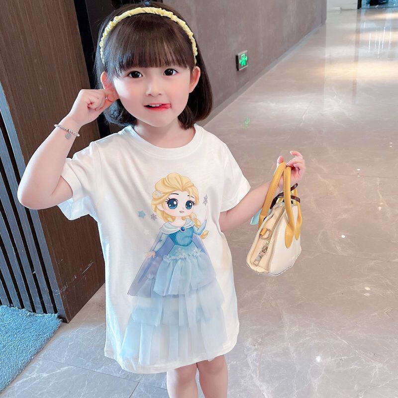 女童连衣裙2025夏款小女孩冰连衣裙