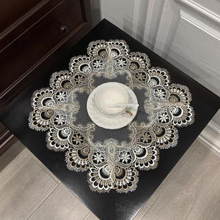 法式蕾丝角几桌布茶几小桌垫台灯垫覆古少女摆拍道具茶具盖巾盘垫