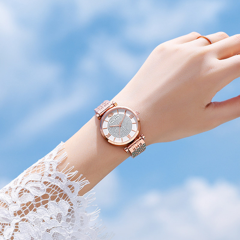 啊玛尼满天星手表女士ins风简约气质品牌正品防水学生石英表