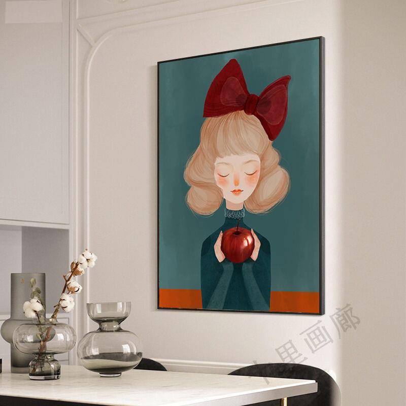 .北欧ins小清新卧室床头人物装饰画现代简约客厅餐厅玄关楼梯挂画图片