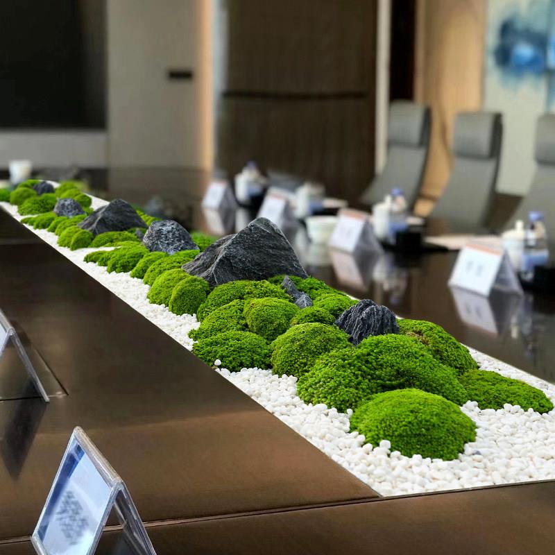 长桌微景观摆件长形中间装饰仿真苔藓摆花植物玄关会议桌造景摆设