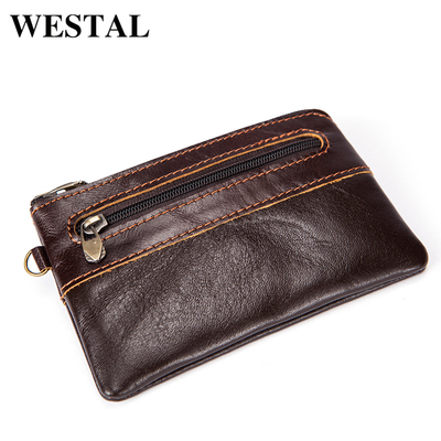 WESTAL Wallet Coin Purse Genuine Leather Change Coin Purses