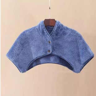 睡觉肩颈保暖短袖 坎肩女珊瑚绒喂奶披肩玩手机护肩200斤短外套女