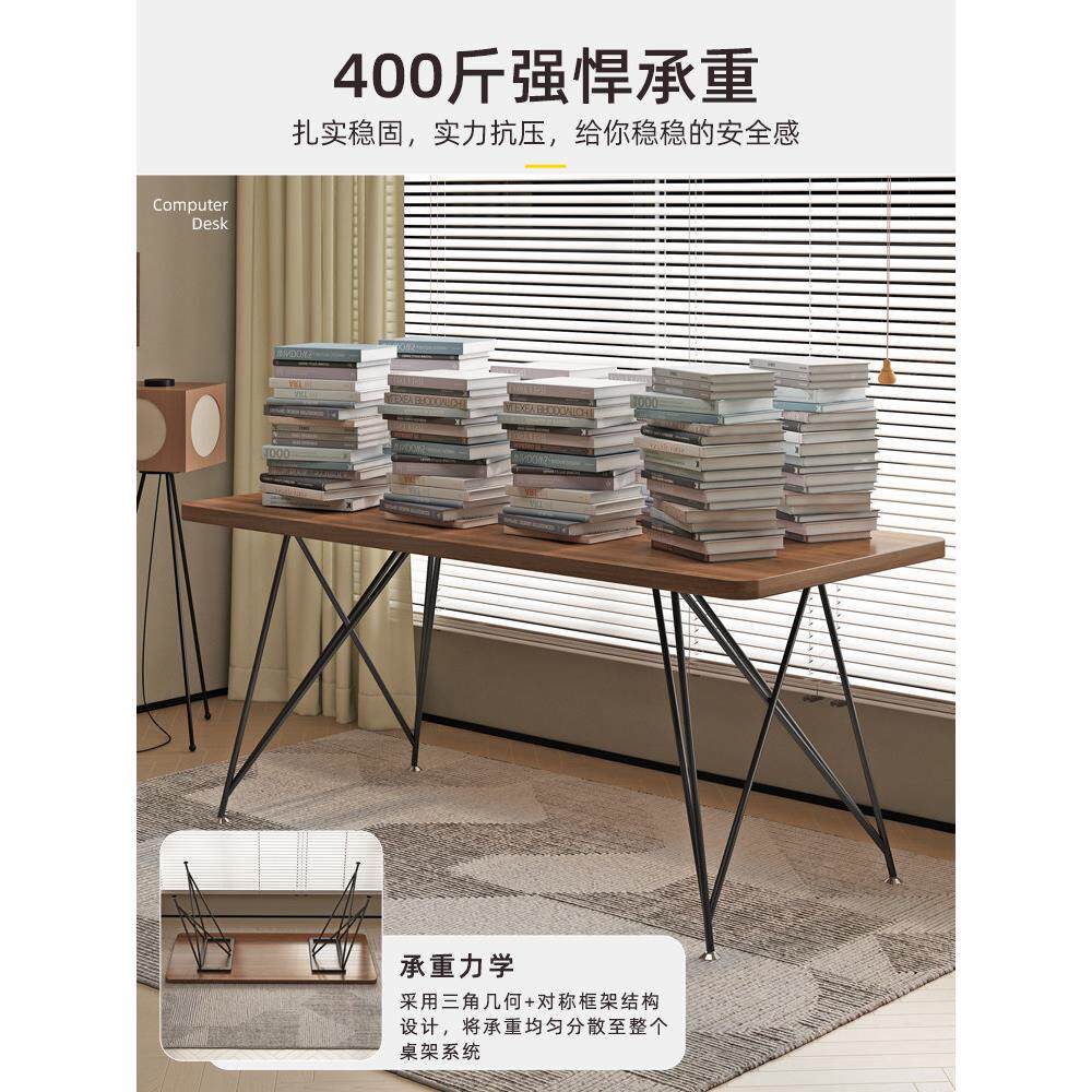 实木书桌电脑桌台式卧室家用办公桌子长方形工作台培训桌简约现代