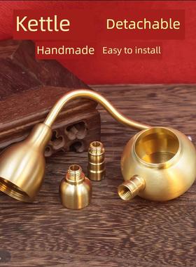 黄铜葫芦水烟覆古老式铜水管水桶水壶两用烟嘴过滤器水壶管Jx