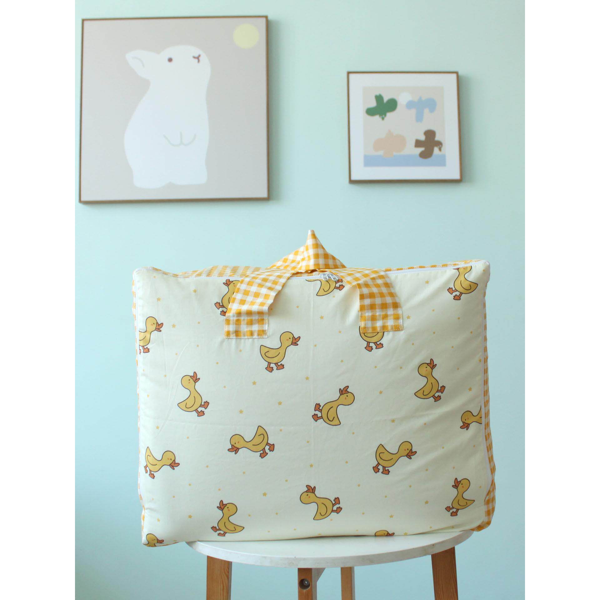 纯棉防尘被子收纳袋衣服待产包整理袋搬家宝宝幼儿园被褥手提袋