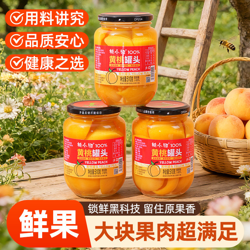 桃小妞黄桃罐头510g新鲜水果